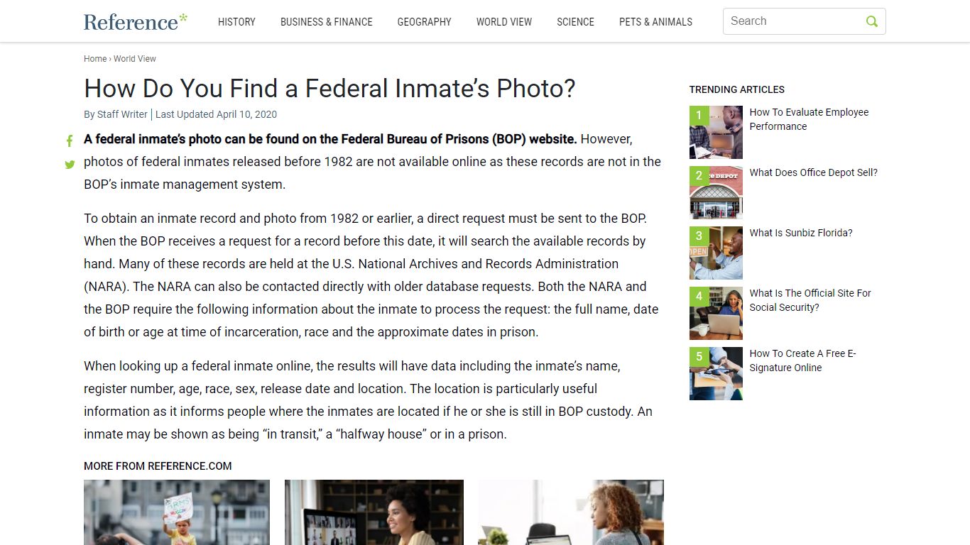 How Do You Find a Federal Inmate's Photo? - Reference.com